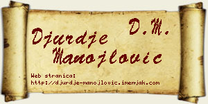 Đurđe Manojlović vizit kartica